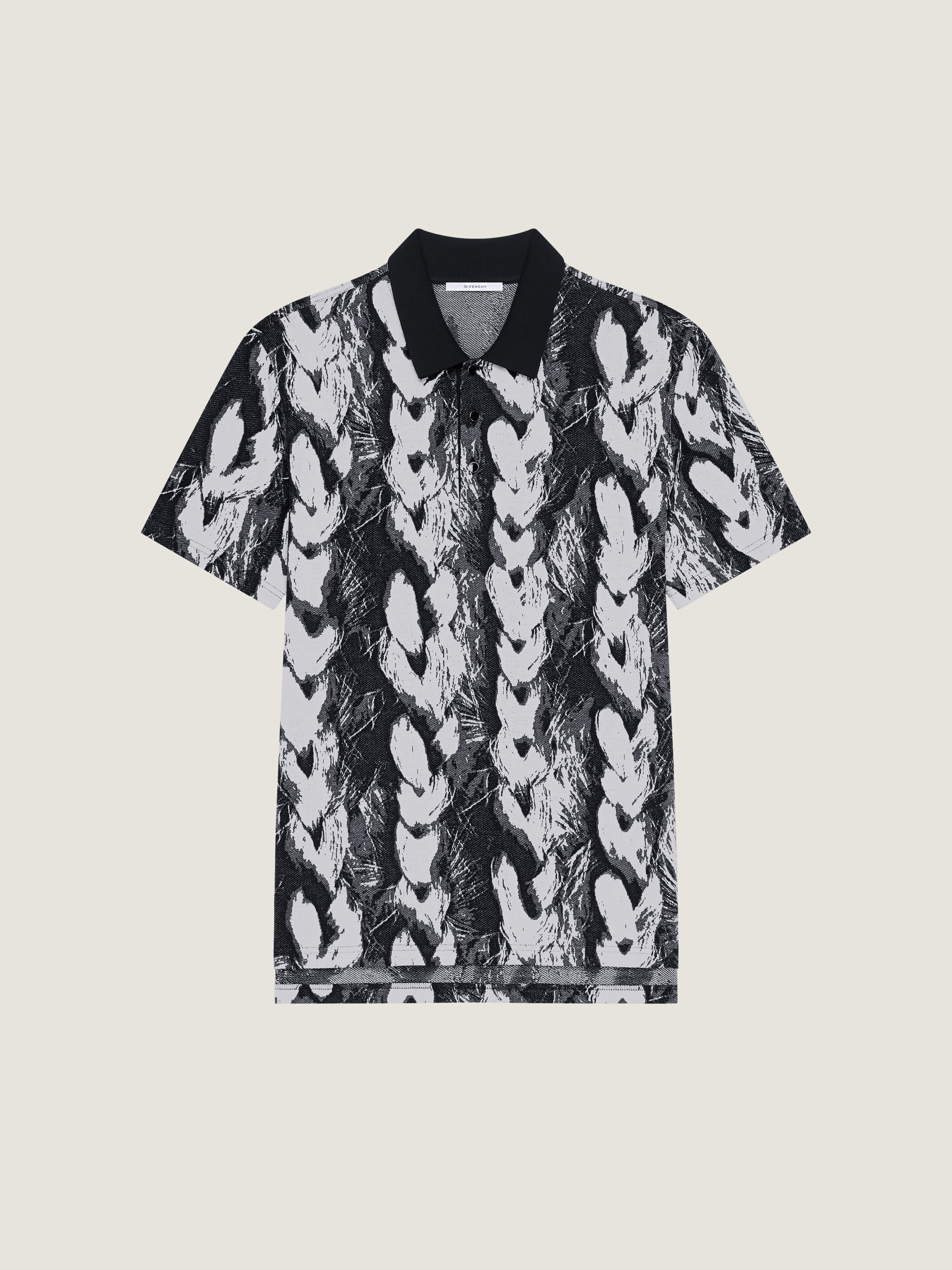 Polo in cotton with Hair jacquard